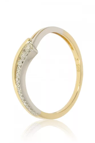 Sárga-Fehér arany gyémánt köves gyűrű 89181