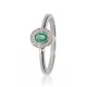 Fehér arany gyémánt és smaragd köves gyűrű 89185