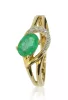 Sárga arany gyémánt és smaragd köves gyűrű 89650