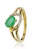 Sárga arany gyémánt és smaragd köves gyűrű 89650