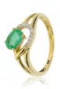 Sárga arany gyémánt és smaragd köves gyűrű 89650