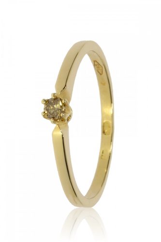 Sárga arany champagne gyémánt köves gyűrű 89750