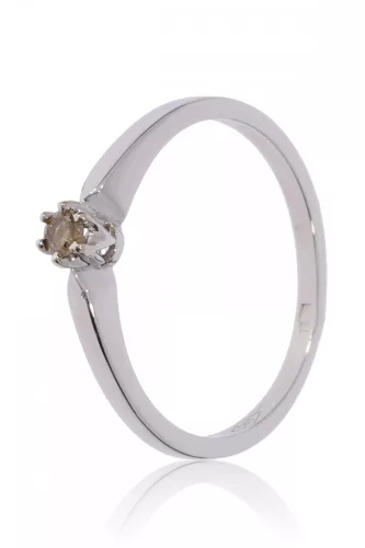 Fehér arany champagne gyémánt köves gyűrű 89752