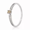 Fehér arany szoliter gyűrű champagne gyémánt kővel - 89754
