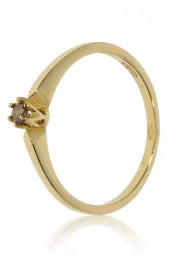 Sárga arany champagne gyémánt köves gyűrű 89755