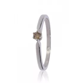 Fehér arany champagne gyémánt köves gyűrű 89757