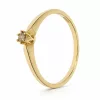 Champagne gyémánt kőves soliter eljegyzési gyűrű, 14 karátos sárga arany - 89750