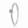 Fehér arany szoliter gyűrű champagne gyémánt kővel - 89753