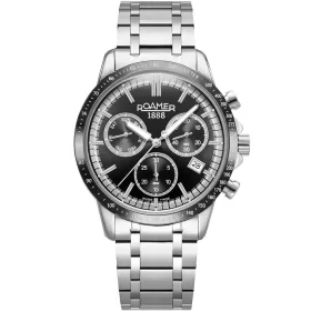 Roamer Mercury Chrono férfi karóra – ezüst nemesacél tok és szíj, fekete számlap (968988418520)