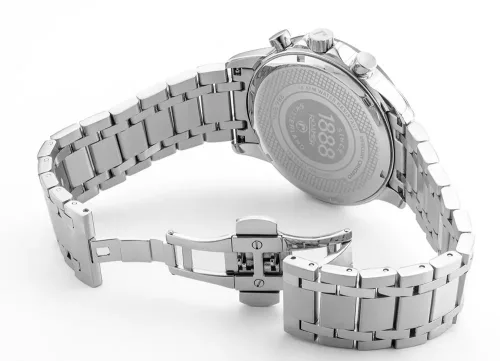Roamer Mercury Chrono férfi karóra – ezüst nemesacél tok és szíj, fekete számlap (968988418520)