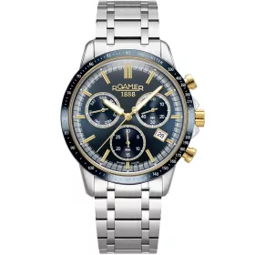 Roamer Mercury Chrono férfi karóra – ezüst nemesacél tok és szíj, sötétkék számlap (968988474520)