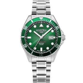   Roamer Pro Scuba Diver 200 969845 41 75 20 férfi búváróra – acél tok, zöld számlap