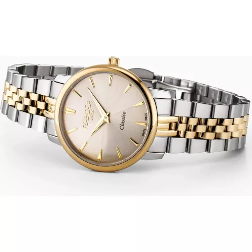 Roamer Classico Ladies szürke-ezüst-arany női karóra 971857 48 55 50 számlap