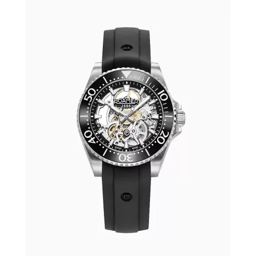 Roamer férfi karóra skeleton számlap fém és kaucsuk szíj