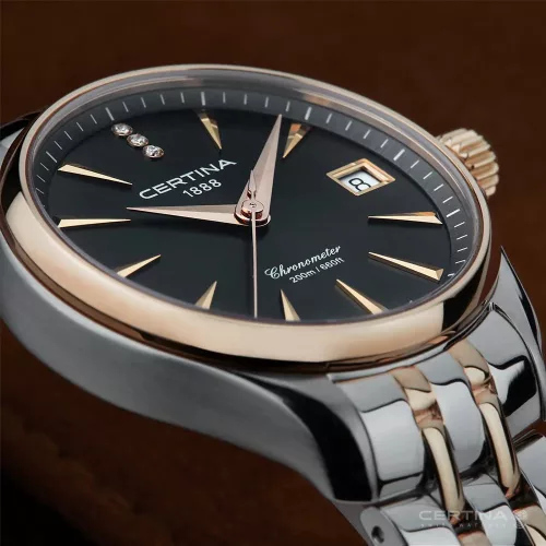 Certina női karóra gyémánt indexekkel acél arany kivitelben