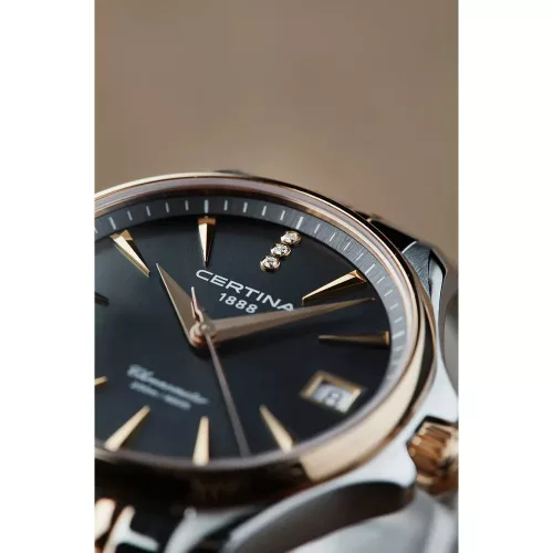 Certina női karóra gyémánt indexekkel acél arany kivitelben