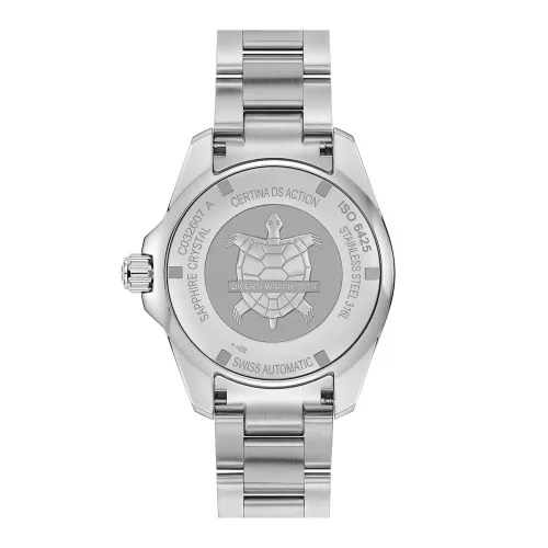 certina ds action diver 43mm kek szamlap acel tok automata