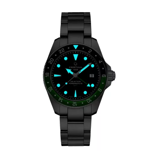 Certina férfi karóra automata GMT fekete számlap 200m