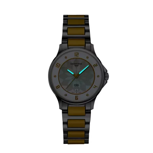 certina ds-6 lady gyongyhaz szamlap gyemant indexek acel tok karkoto