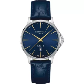 Certina DS-8 Gent kék számlapos elegáns férfi karóra bőr szíjjal