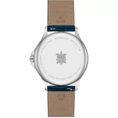 Certina DS-8 Gent kék számlapos elegáns férfi karóra bőr szíjjal