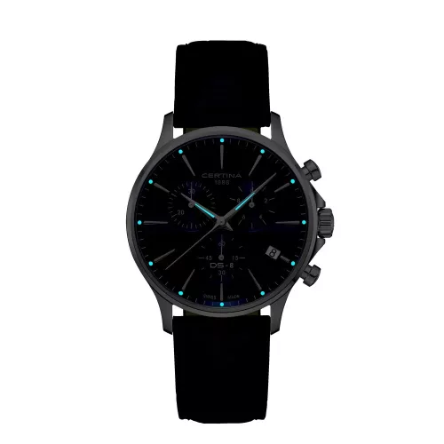 Certina DS-8 Chrono férfi kronográf karóra kék számlappal