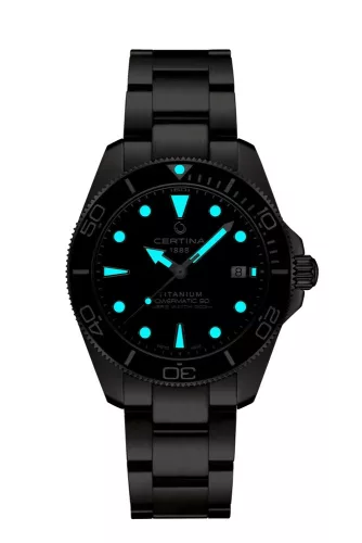 Certina búvár karóra kék számlappal titán szíjjal 40.5 mm