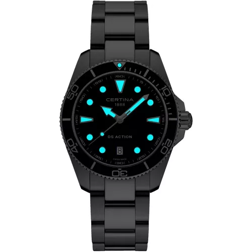 Certina DS Action Diver 40 mm férfi búváróra kék számlappal