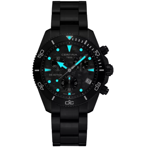 Certina DS Action Chrono fekete sportos férfi karóra