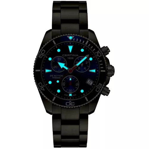 Certina DS Action Chrono titán férfi karóra kék számlappal