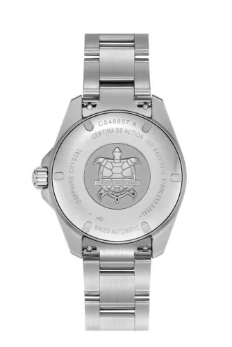 Certina búvár karóra fekete számlappal acél szíjjal 38 mm