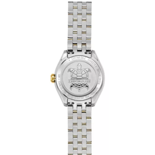 Certina DS-2 Lady gyöngyház női karóra bicolor acél 27,8 mm hátlap