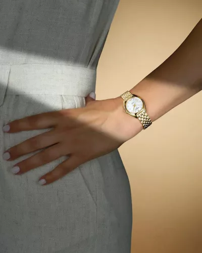 Certina DS-2 Lady női karóra – fehér gyöngyház számlap, ródium bevonatú acél
