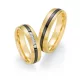 5,5mm széles Sárga arany és Cirkónium Karikagyűrű pár gyémánt kővel - 10170/10180