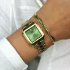 CLUSE Gracieuse Petite női karóra világoszöld arany 24 mm CW11809 kézen