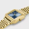 CLUSE Gracieuse Petite kék női karóra dupla arany acélszíjjal 24 mm számlap