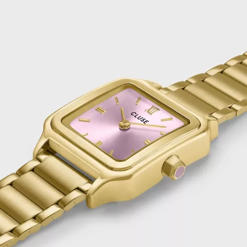 CLUSE Gracieuse Petite mályvarózsaszín női karóra arany acélszíjjal 24 mm számlap