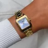 CLUSE Gracieuse Petite női karóra lila számlappal arany acélcsaton 24 mm kézen