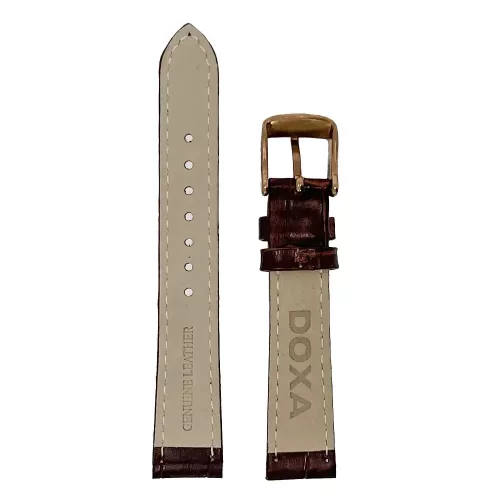 Doxa női vörösbarna aligátor mintás bőr óraszíj rosegold csat