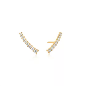 Ania Haie arany bevonatú Glam Crawler Stud fülbevaló kristályokkal