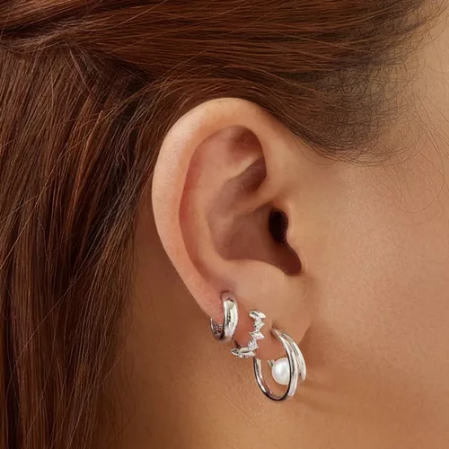 Ania Haie sparkle huggies karika fülbevaló – ezüst/arany bevonat, köves dísz