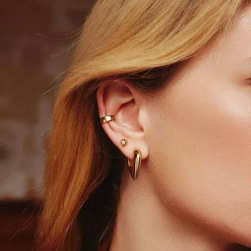 Ania Haie ezüstszínű „Pajzs” stekkeres fülbevaló – fehér cirkóniakő (E067-03H)