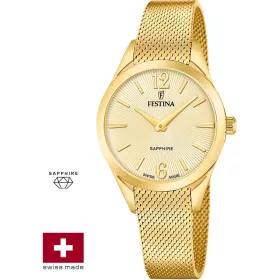Festina Swiss női karóra – arany acéltok, milánói szíj, zafírüveg