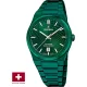 Festina férfi karóra – zöld acél tok és szíj, dátum kijelző, Swiss