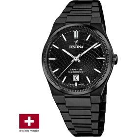 Festina Swiss férfi karóra – fekete tok, fekete számlap, dátum