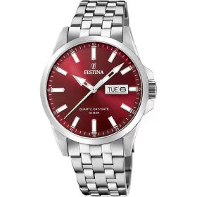 Festina férfi karóra bordó számlappal és acél szíjjal F20357/G