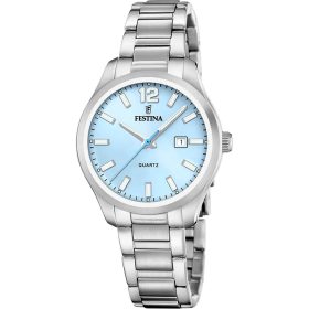 Festina női karóra – acél tok, kék számlap, dátum, Classic