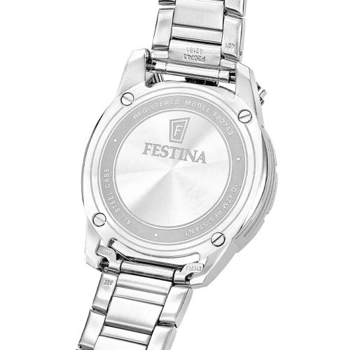 Festina F20743/6 férfi karóra ezüst acél tokkal és fekete számlappal