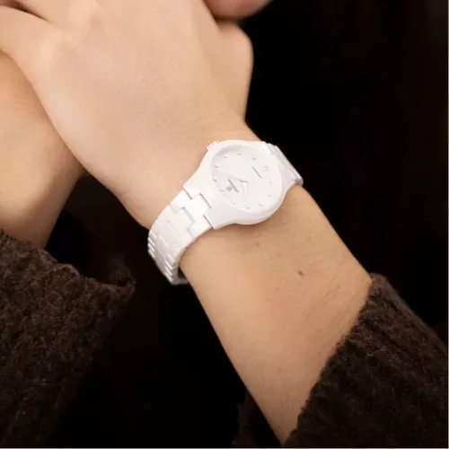 Festina női karóra fehér kerámia cirkon köves számlap elegáns