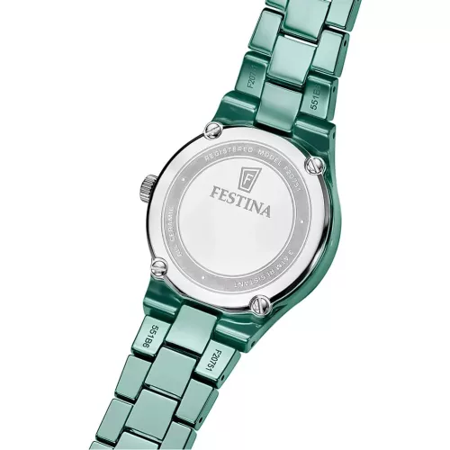 Festina női karóra zöld kerámia cirkon köves számlap elegáns